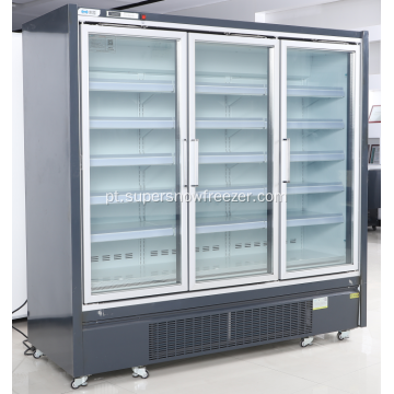 Freezer de porta de vidro vertical comercial frigorífico